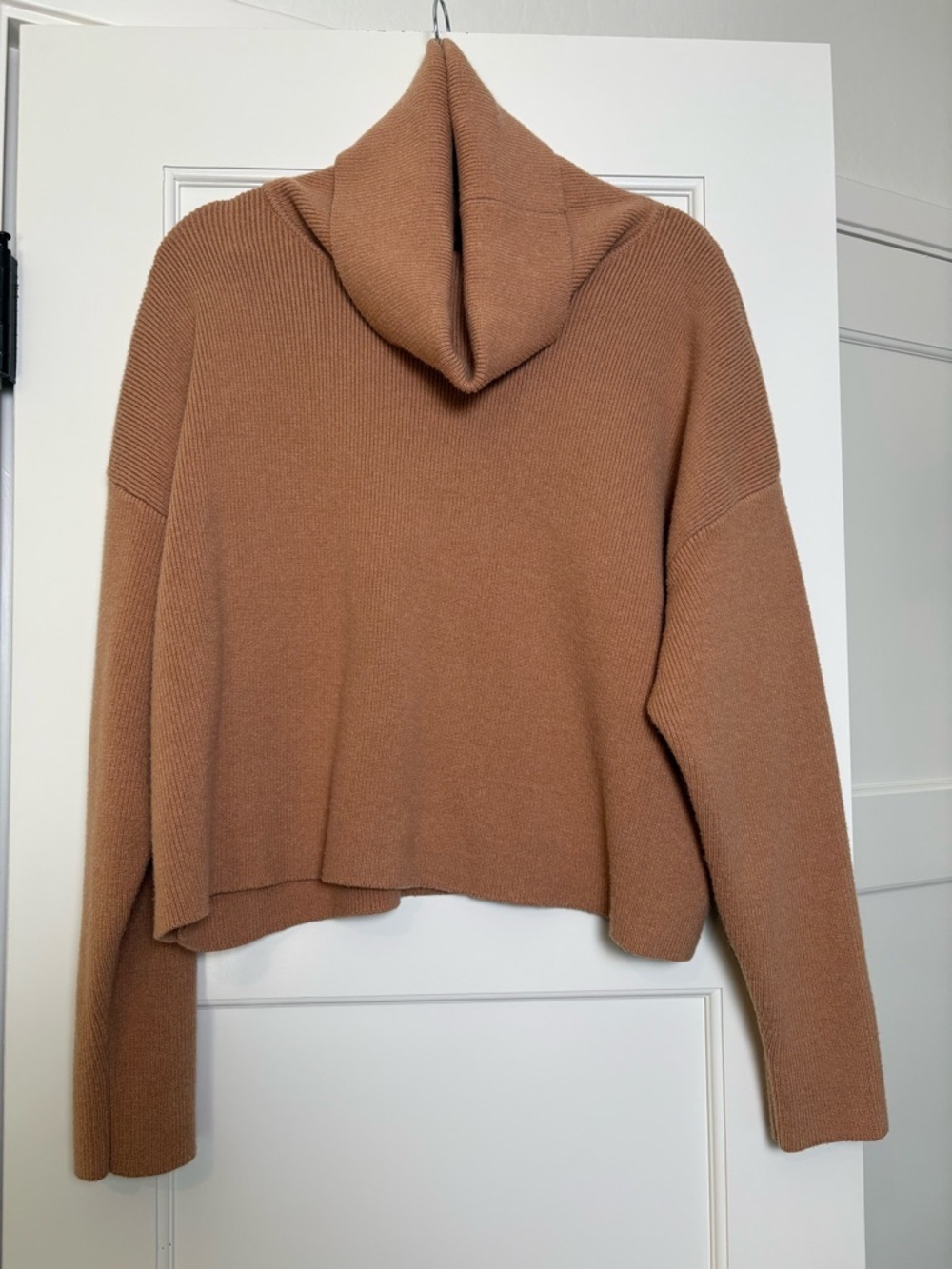 Lumiere Camel Cropped Turtleneck Sweater (Medium)